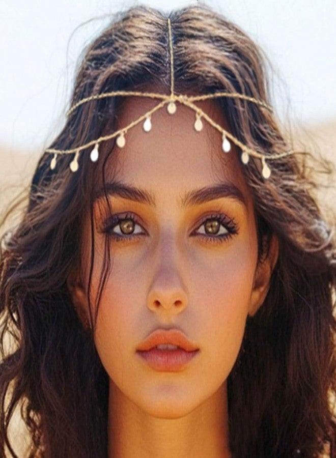 أوكملا سلسلة رأس أوكملا المرصعة بالترتر، لون ذهبي، إكسسوارات شعر للنساء، مناسبة لحفلات التخرج والمهرجانات - Image 2